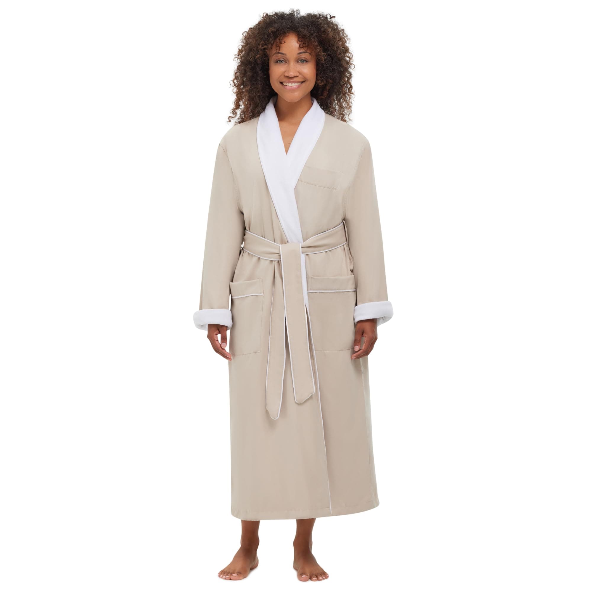 Terry Lined Microfiber Hotel Robe - Luxury Spa Bathrobe by Monarch/Cypress