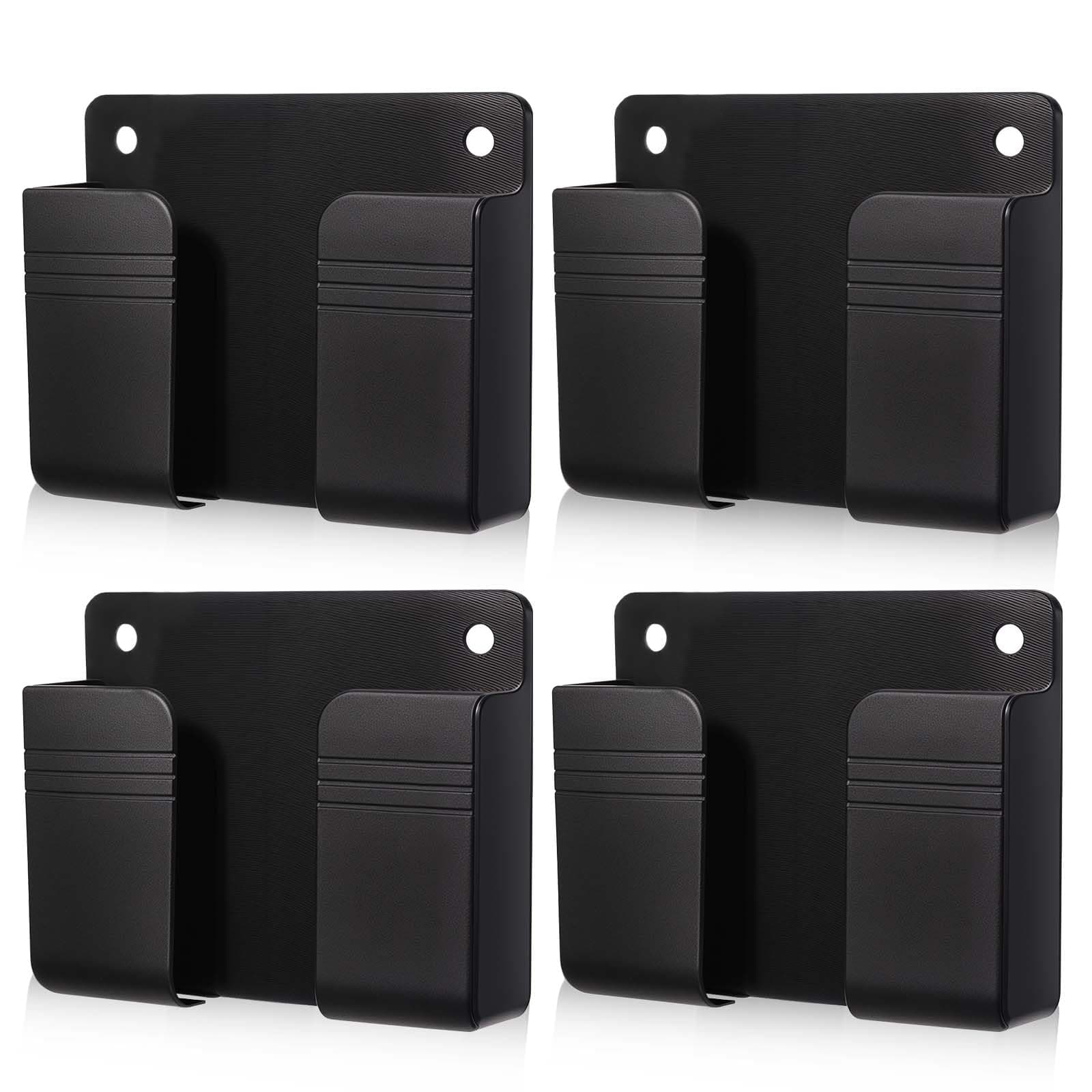 WY LIGHTING LEVEL 4 Pack Wall Mounted Phone Holder, Phone Stand Self Adhesive with Charging Hole, Compatible with All Smartphone Phone Cradle Bedside Organizer Remote Control Stand for Home Office