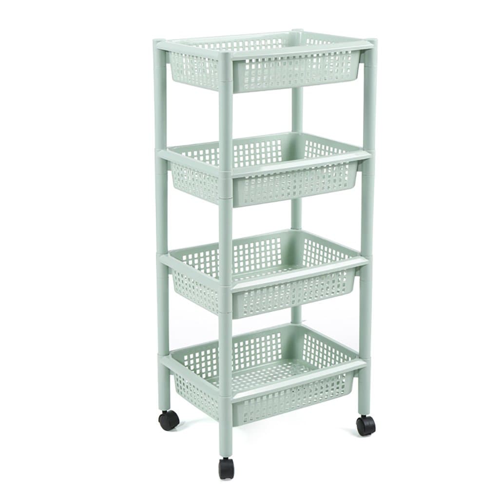 CFstc Kitchen Storage Trolleys Slide Out Storage Tower Movable Detachable Shelf With Wheels 4 Tier For Kitchen Bathroom Living Room (Color : B)