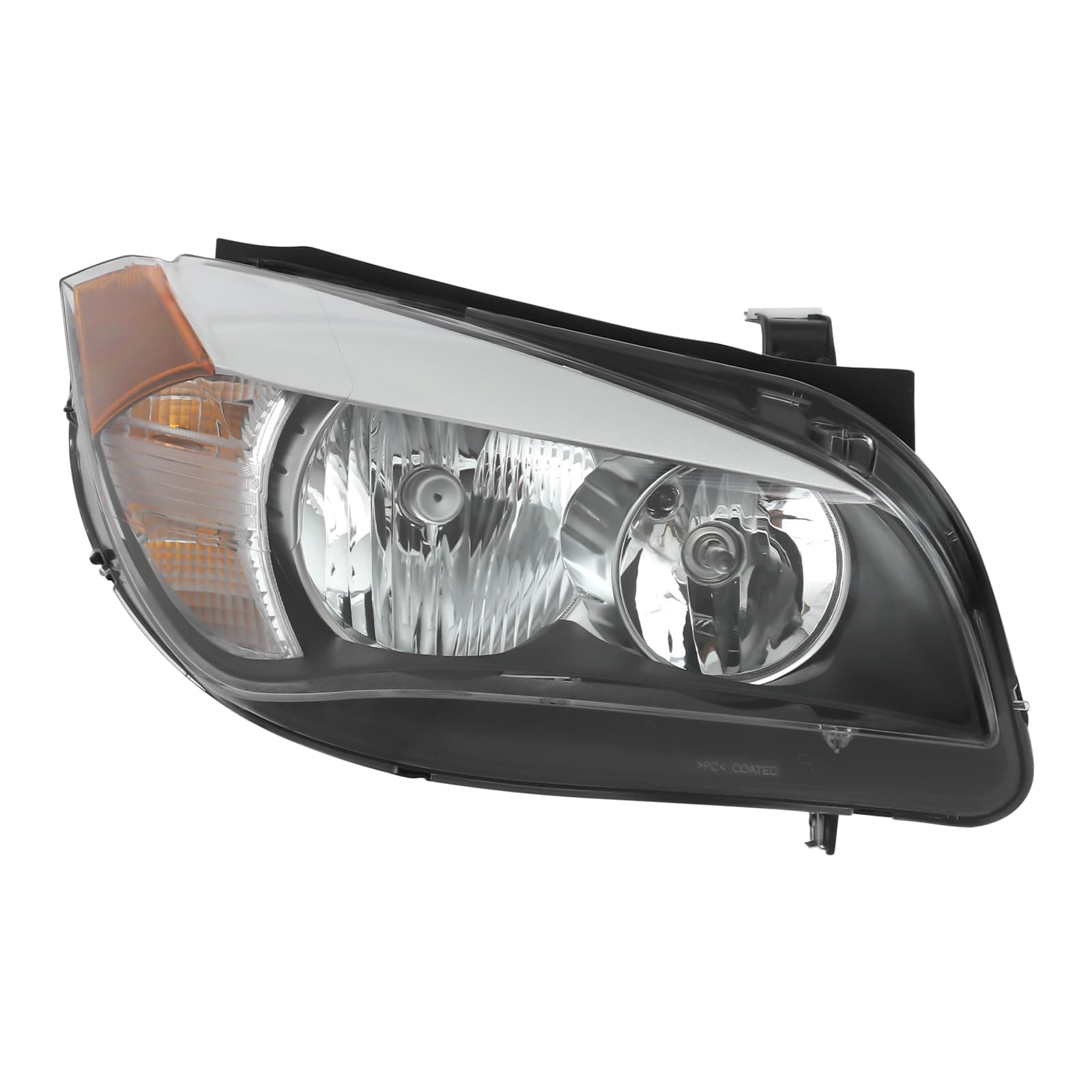 Front Halogen Headlights Assembly Right Side for 2013-2015 BMW X1 w/o LED DRL Passenger Head Lights Direct Replacement Headlamps Assy Set