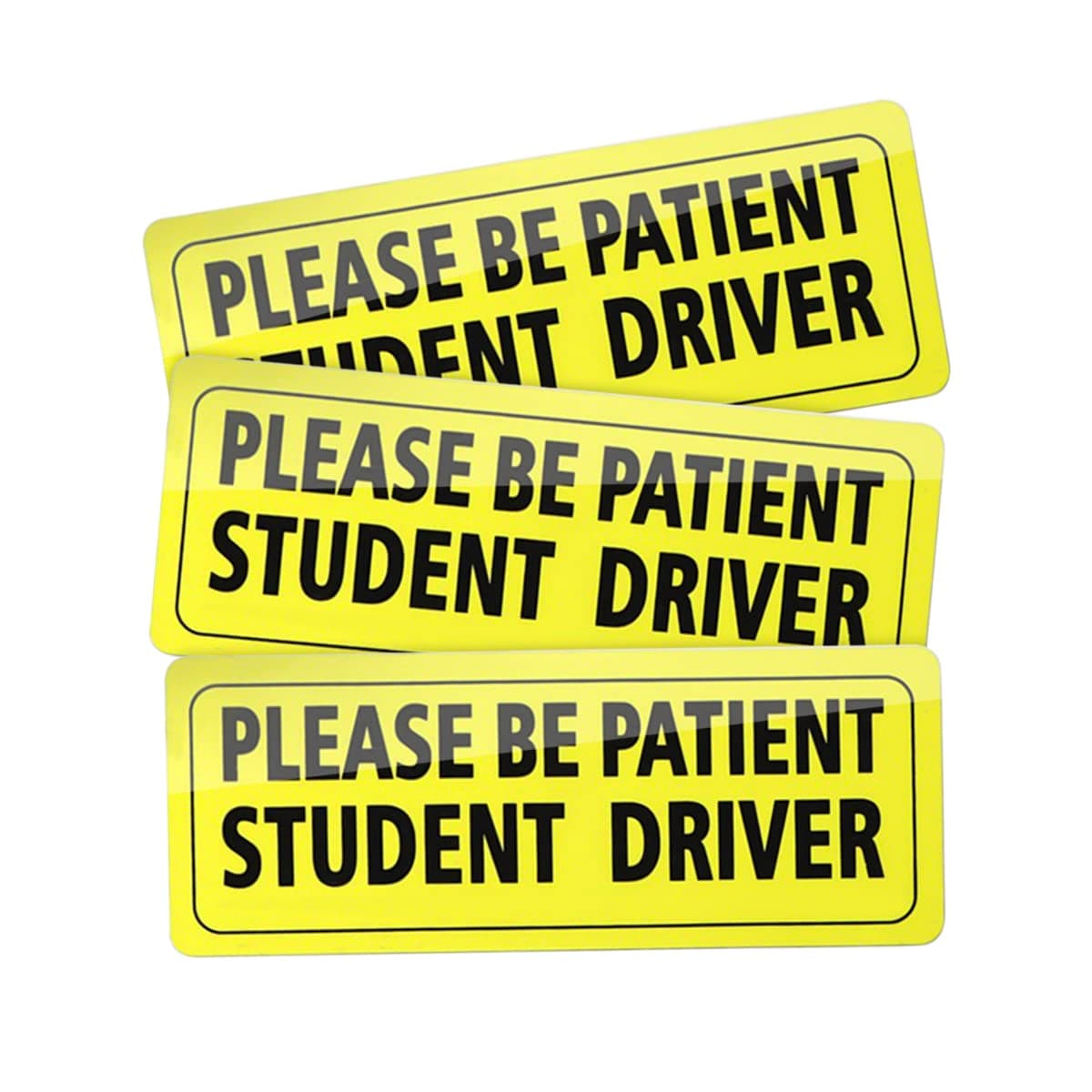 3PCS Student Driver Magnet for Car, 3.5 * 9" Upgraded Reflective Red Font Student Driver Safety Sign Magnet Vehicle Bumper Magnetic Sticker for New Drivers, Beginner, Car Accessories (Black/Red-1)