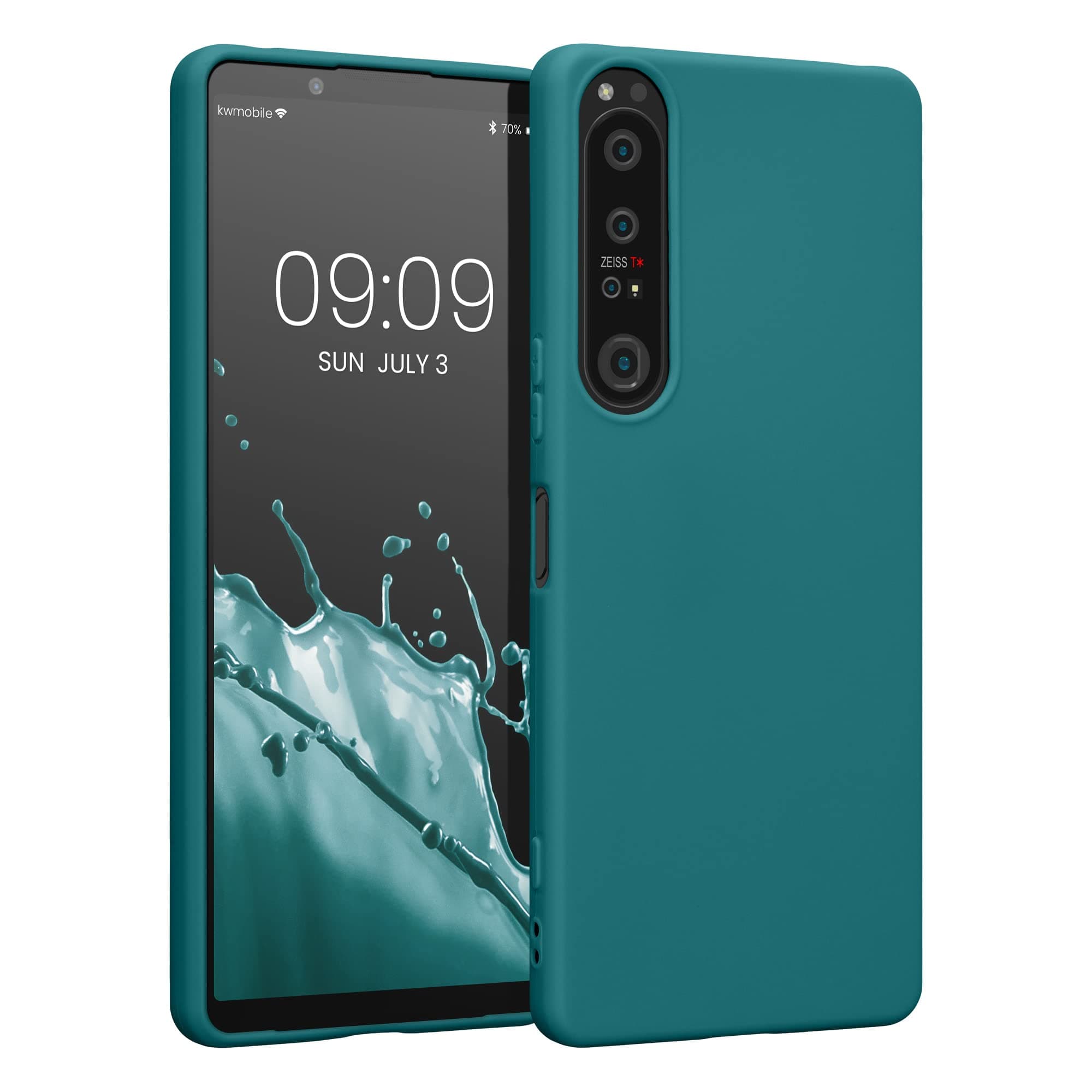 - kwmobile Case Compatible with Sony Xperia 1 IV Case - Soft Slim Protective TPU Silicone Cover - Teal Matte