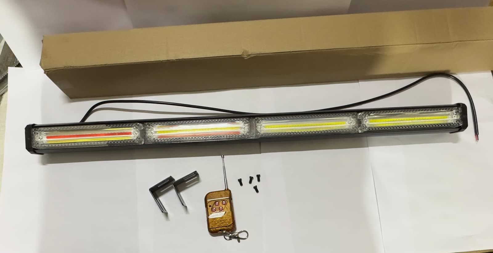 AUTO MT 4COB White RED Blue LED Traffic Advisor Strobe Light Bar LED COB with Remote Flashing Mode Light 12V 40w Flasher Mini Light Bar SUV's 4X4 Trucks