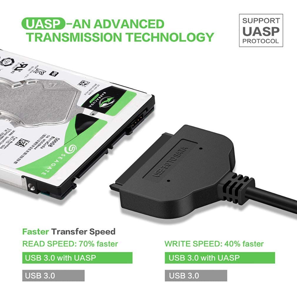 USB 3.0 to SATA III Adapter for 2.5" SDD HDD Hard Drives (USB 3.0 to SATA 2.5) TD-158TC