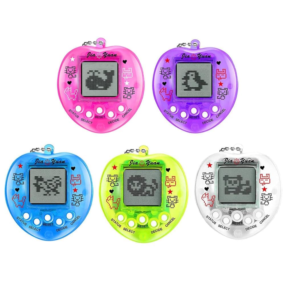 Virtual Pets Keychain for Kids, Virtual Electronic Digital Pet Keychain, Electronic Digital Pets Keychain, Nostalgic Virtual Digital Pet Retro Handheld Electronic Game Machine (3 Pcs, Random Color)