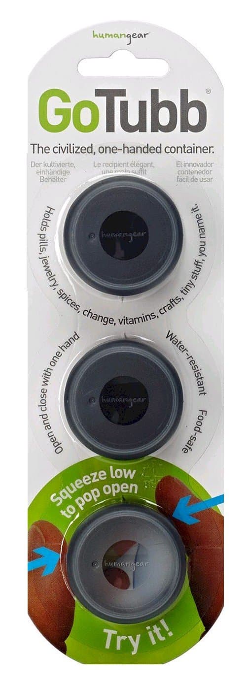 3 Pack Go Tubb One-Handed Container - Small - Black