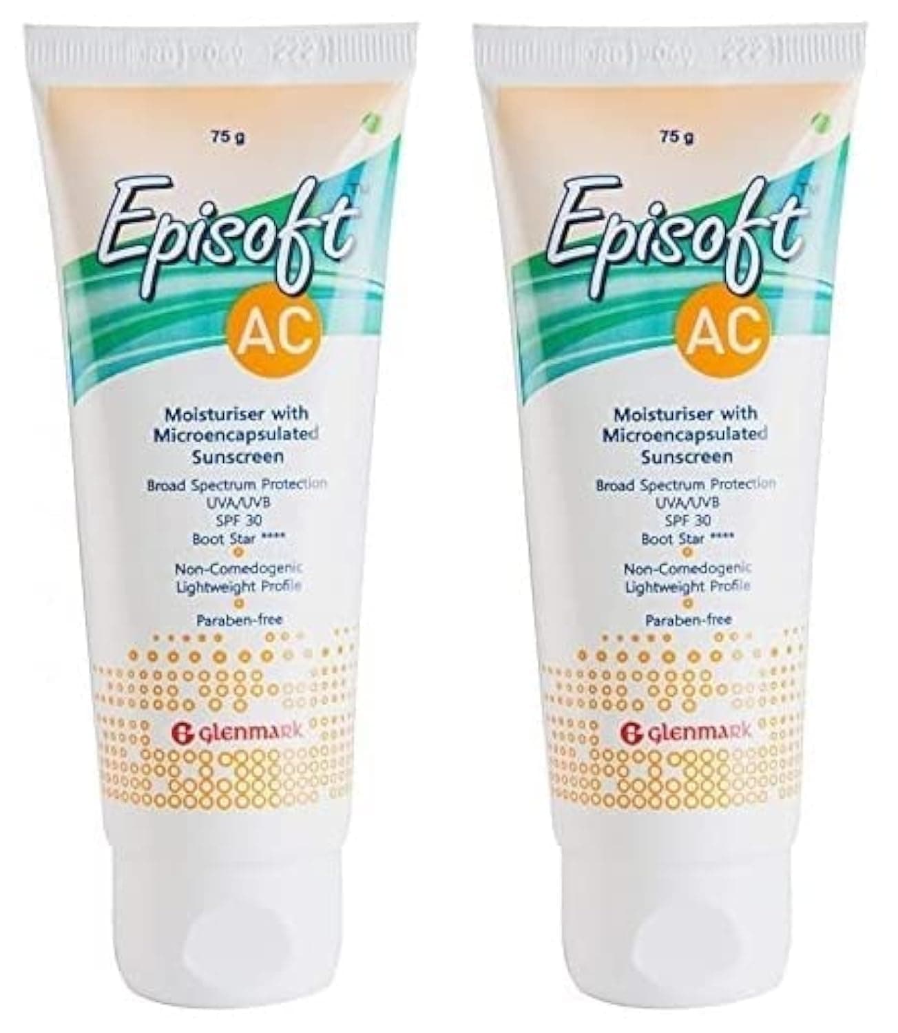 Episoft Ac Lightweight Moisturizer With Microencapsulated Sunscreen|Acne Safe|All Skin Types|Paraben & Fragrance Free|Dermatologist Prescribed|Suitable For Men & Women|75Gm (Pack Of 2, 30 SPF)