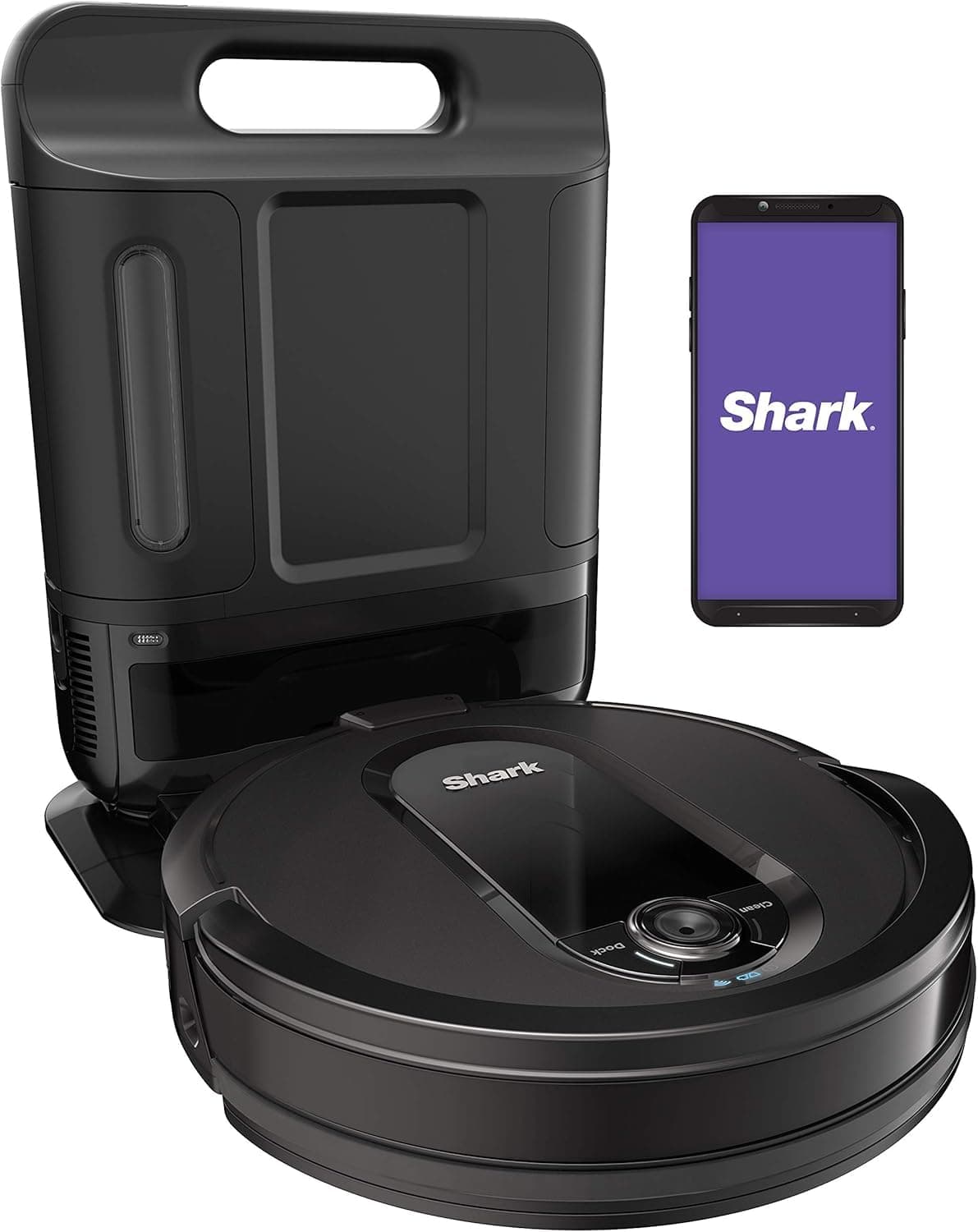 Shark AV1010AE IQ Robot Vacuum with XL Self-Empty Base, Bagless, 45-Day Capacity, Advanced Navigation, Alexa & Wi-Fi, Multi-Surface Brushroll, for Pets, Dander & Dust, Carpet & Hard Floor, Black