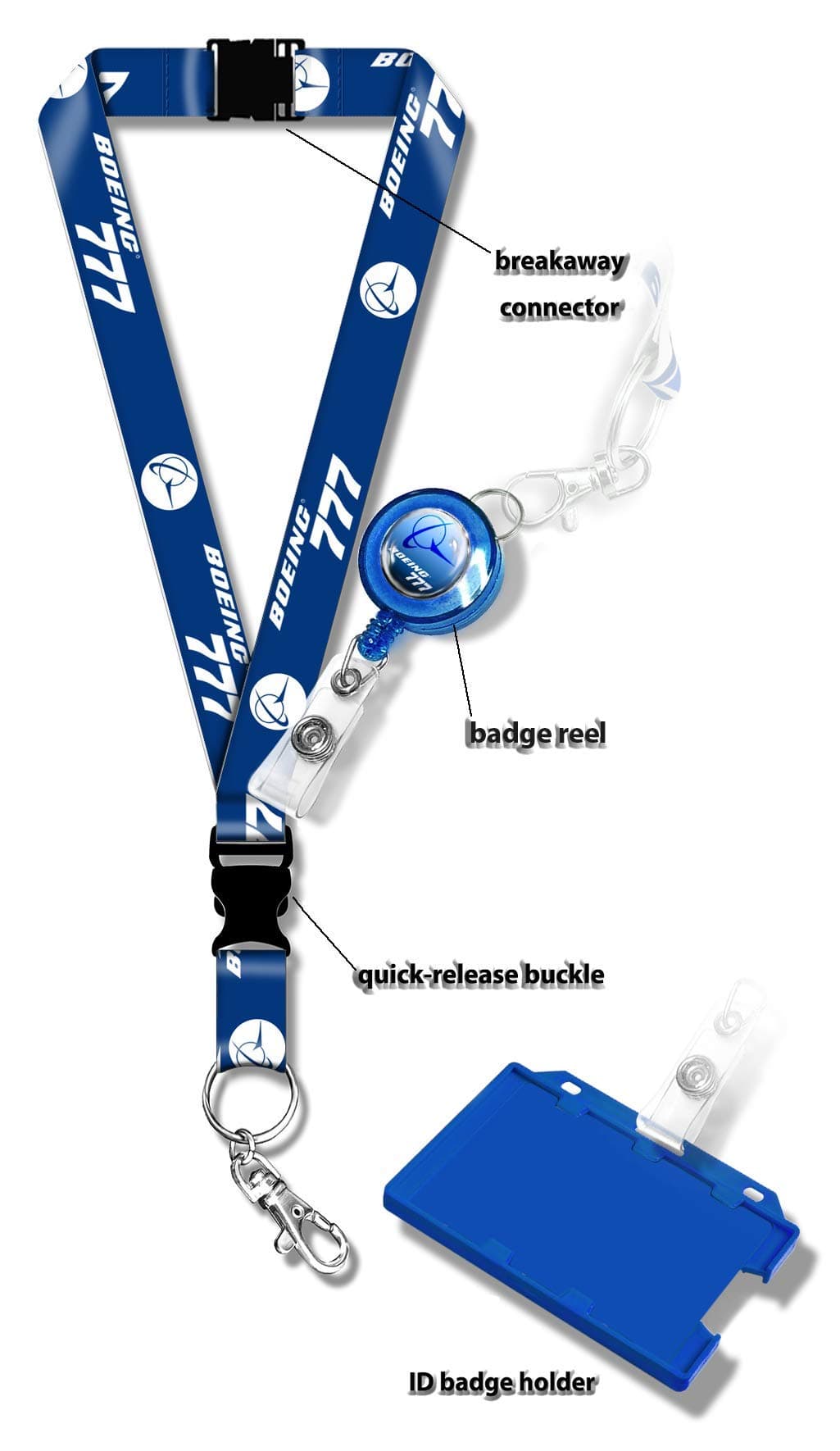 Boeing 777 Dye Sublimation Lanyard Set