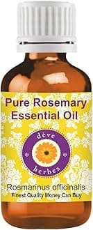 Deve Herbes Rosemary Essential oil (Rosmarinus officinalis) Pure | Non-Sticky | Non-greasy | Lightweight | Men & Women | All Skin Types | 15ml