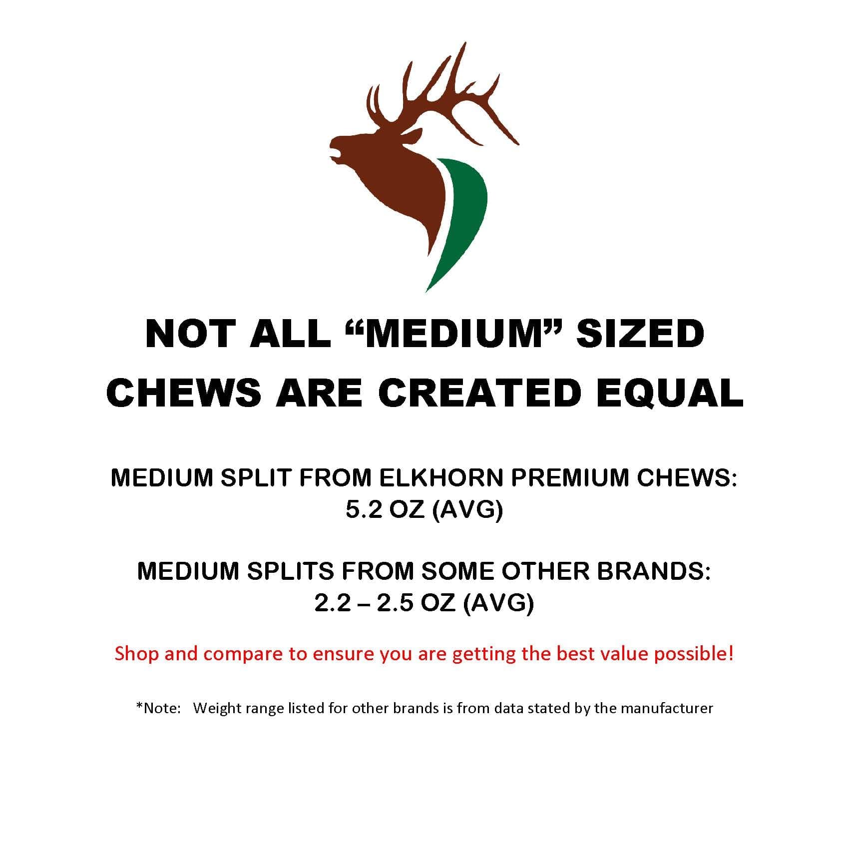 Medium Split Twin Pack (for 20-40 lb Dogs and Puppies) Premium Grade Elk Antlers for Dogs (2 Pieces) Sourced in The USA