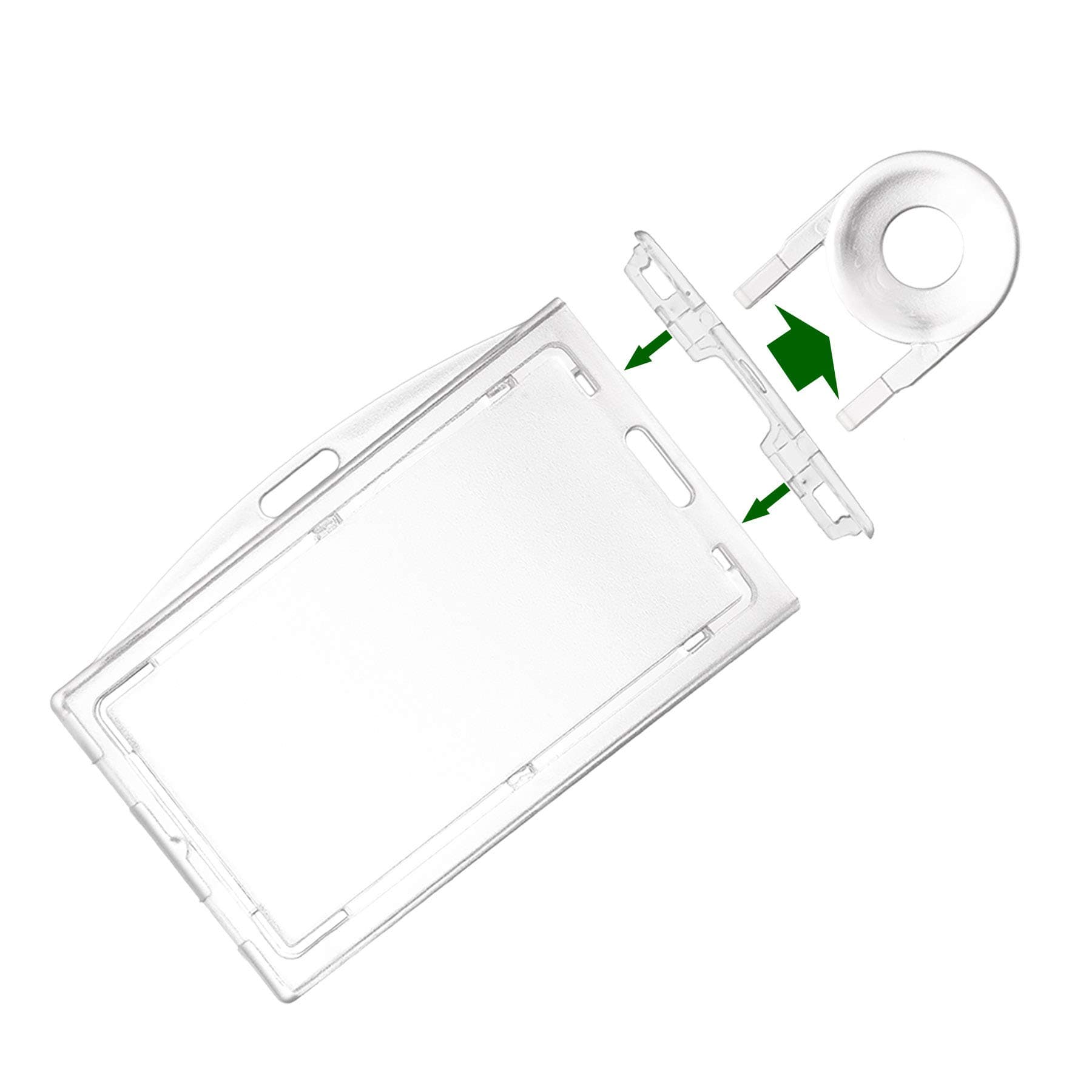 Fallen One Heavy Duty Clear Locking Id Badge Holder Horizontal and Vertical Dual Use Hard Plastic ID Card Holder Hold 3 Cards by