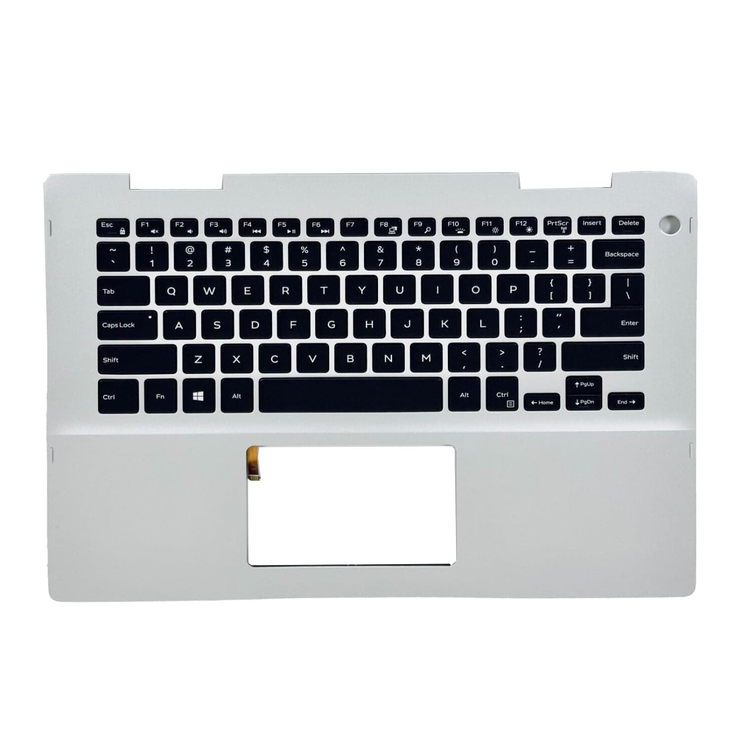 Replacement Laptop Upper Case Palmrest Backlit Keyboard Assembly Part for Dell Inspiron 14 5482 5491 41KVJ 041KVJ Silver