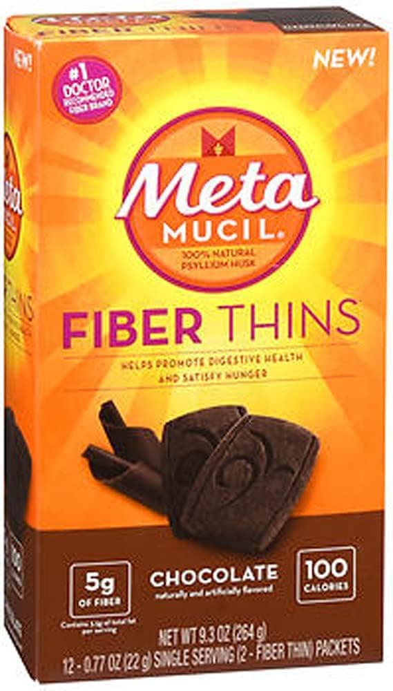 Fiber Thins, Chocolate, 12 Packets, 9.3 oz - Pack of 2