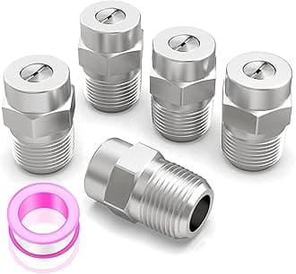 40 Degree Surface Cleaner Tips, 1/4 Inch NPT Male, 2.5 Orifice, 4000 PSI Threaded Spray Nozzles, Replacement for Water Gun, Water Broom and Surface Cleaner (5-Pack)