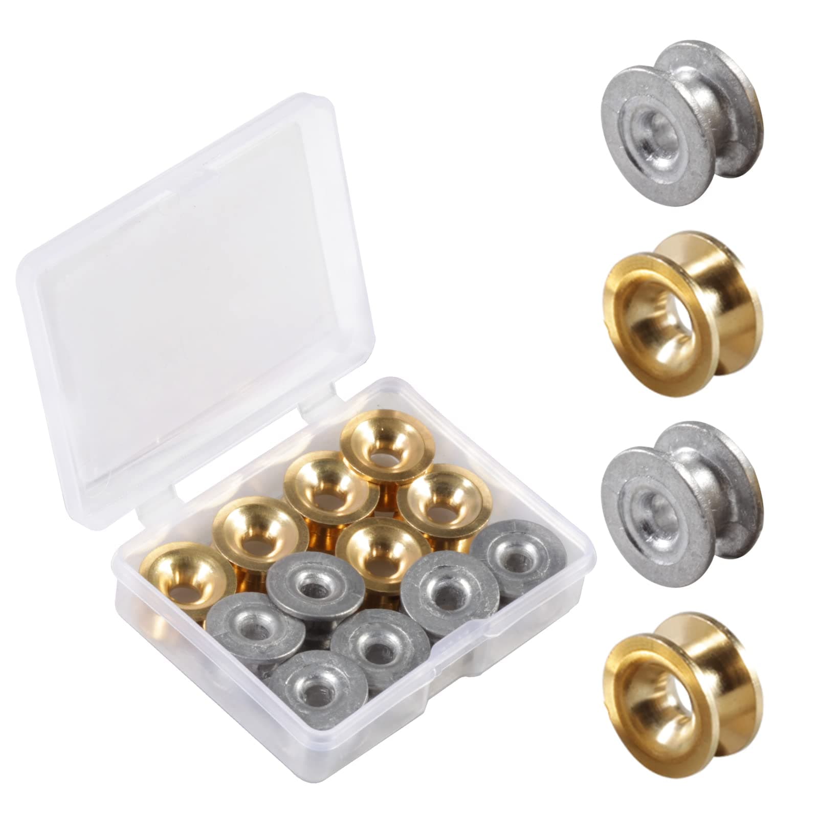 SPEEDWOX 12 Pcs Grass Trimmer Head Eyelets Sleeve String Trimmer Garden Brush Cutter Parts Accessories Replacement Parts for Engine String Trimmers with Plastic Storage Box