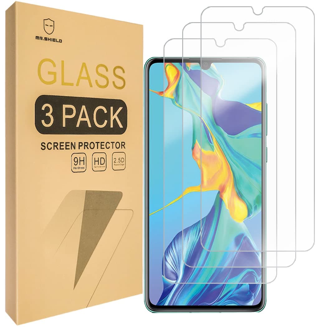 Mr.Shield [3-PACK] Designed For Huawei P30 [Tempered Glass] Screen Protector [Japan Glass With 9H Hardness] with Lifetime Replacement