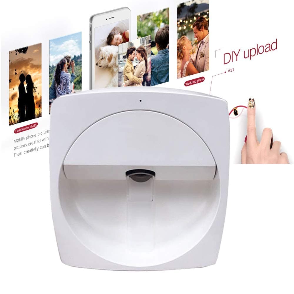 DXXCV 3D Nail Printers Portable Painting Machine Automatic Mobile Wireless Transfer Digital All-Intelligent Nail Printer Wifi Wireless Transfer 100-240V