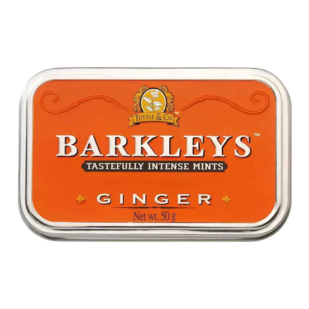 Barkleys Ginger Breath Mints - Strong Ginger Flavor Cool Mint Candy For Party, After Dinner, Wedding, Every Day Use - Vegan Breath Mints In Reusable Classic Travel Tins, 1 Pack, 50 Count Each