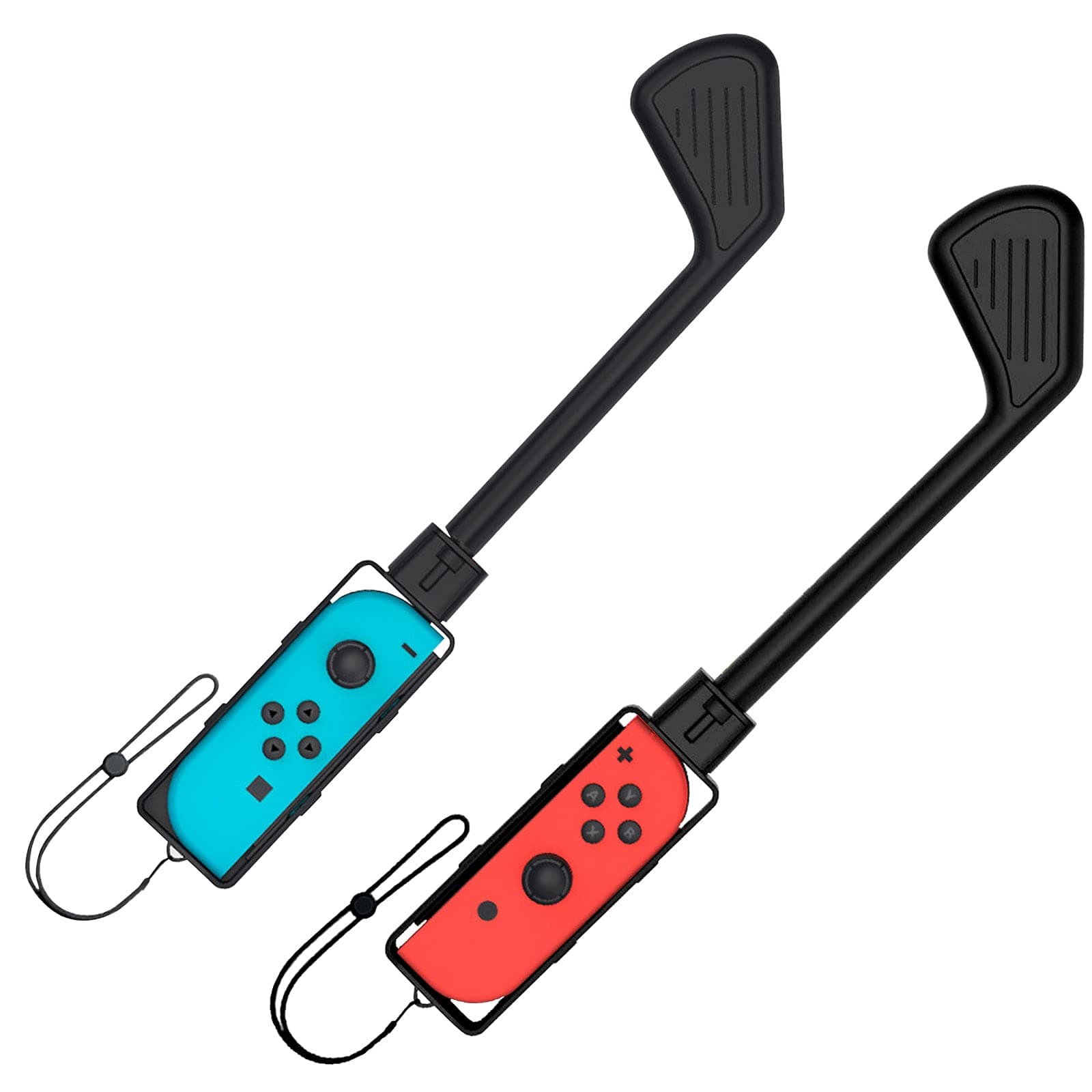 Golf Club Hand Grip with Adjustable Hand Strap Compatible with Mario Golf: Super Rush - Nintendo Switch Accessories (Black)