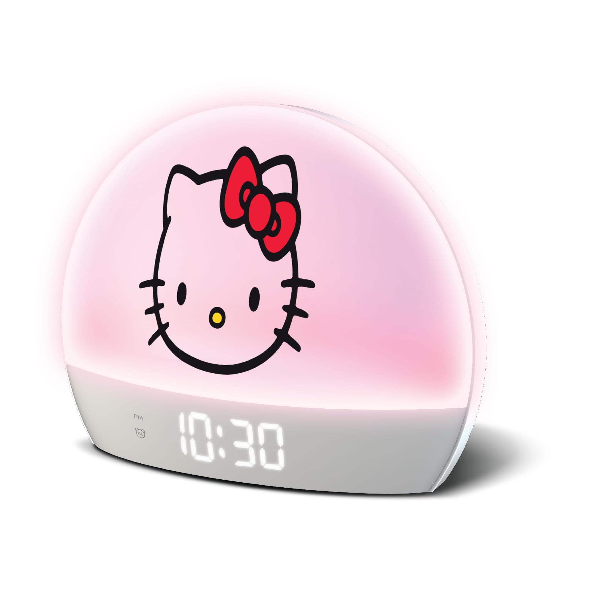 Hello Kitty Sunrise Alarm Clock - Multicolor Lights, USB Charging, LED Display, and Snooze Function Ages