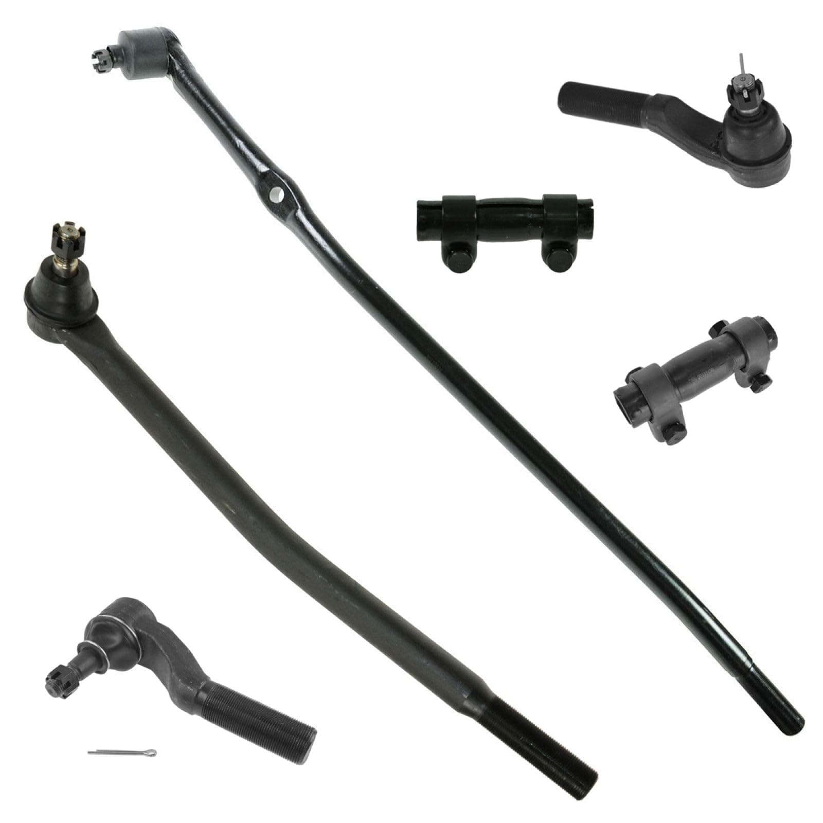 TRQ Inner and Outer Driver and Passenger Side Tie Rod Set 6 Piece Compatible with 92-02 Ford E-250 Econoline; 03-06 Ford E-250; 92-98 Ford E-350 Econoline; 99-05 Ford E-350 Super Duty
