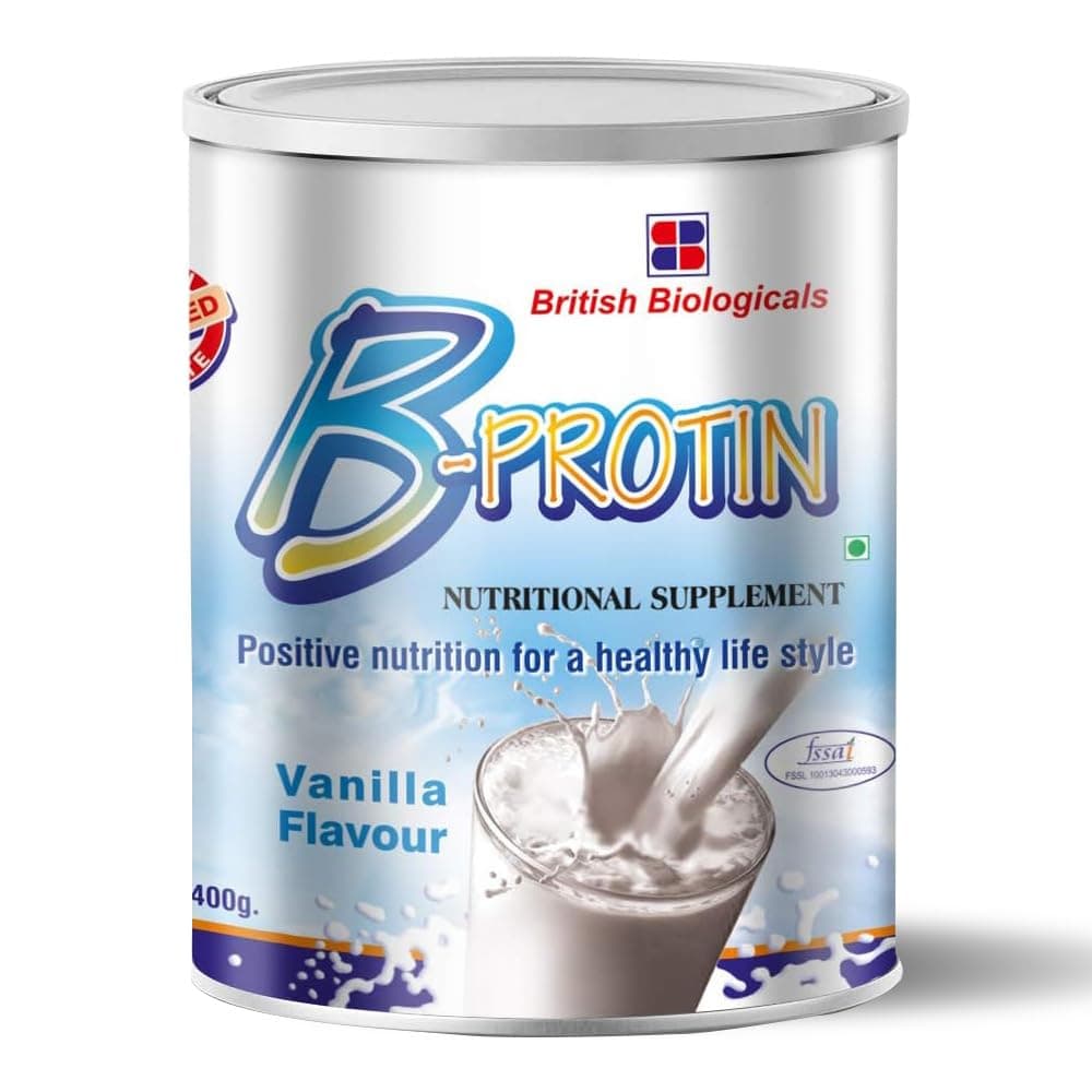 B-Protin Nutritional Supplement | Whey, Soy & Casein Blend | Immunity & Energy Support | Vitamin A, Folic Acid & Zinc | Supports Digestion | Gluten-Free | Vanilla Flavour | 400g