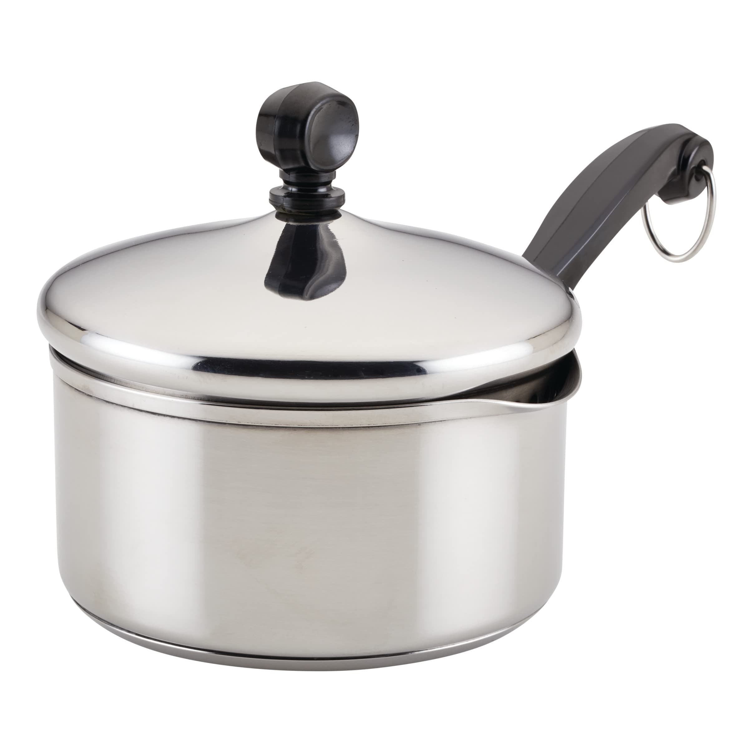Classic Stainless Steel 1-Quart Covered Straining Saucepan
