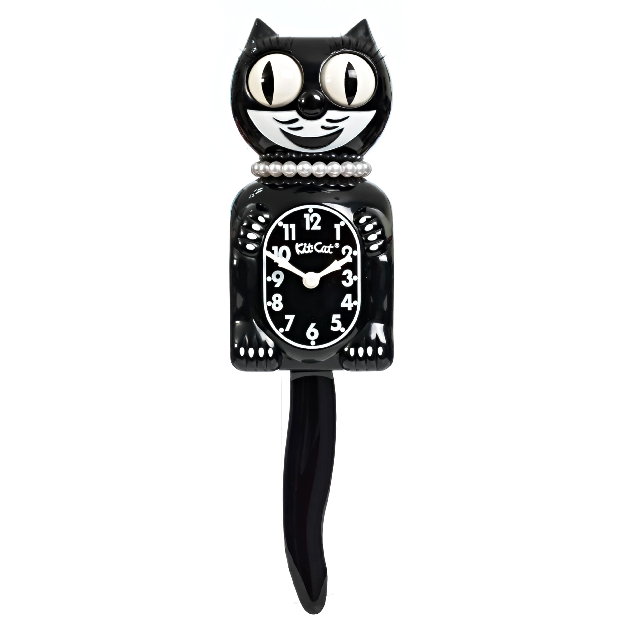 Kit-Cat Clock Limited Edition Classic Black Lady - Cat Clock with Moving Eyes and Tail, Battery Operated Wall Clock, Made in USA, Modern Clock