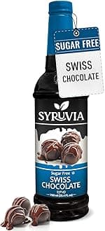 Sugar Free Coffee Syrup, Swiss Chocolate Flavored Syrup for Drinks, Lattes, and Desserts – 25.4 fl oz