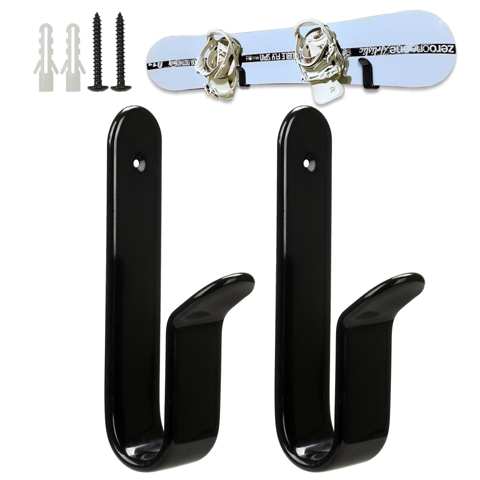 Snowboard Wall Mount Clips, Horizontal Skateboard Wall Mount，Snowboard Display Stand for Room, Garage