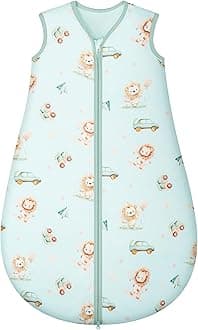 Baby Sleeping Bag 2.5 Tog 18-24 Months Newborn Sleeping Bag 100% Cotton Sleep Sack for Winter Warm and Comfortable Green Lion