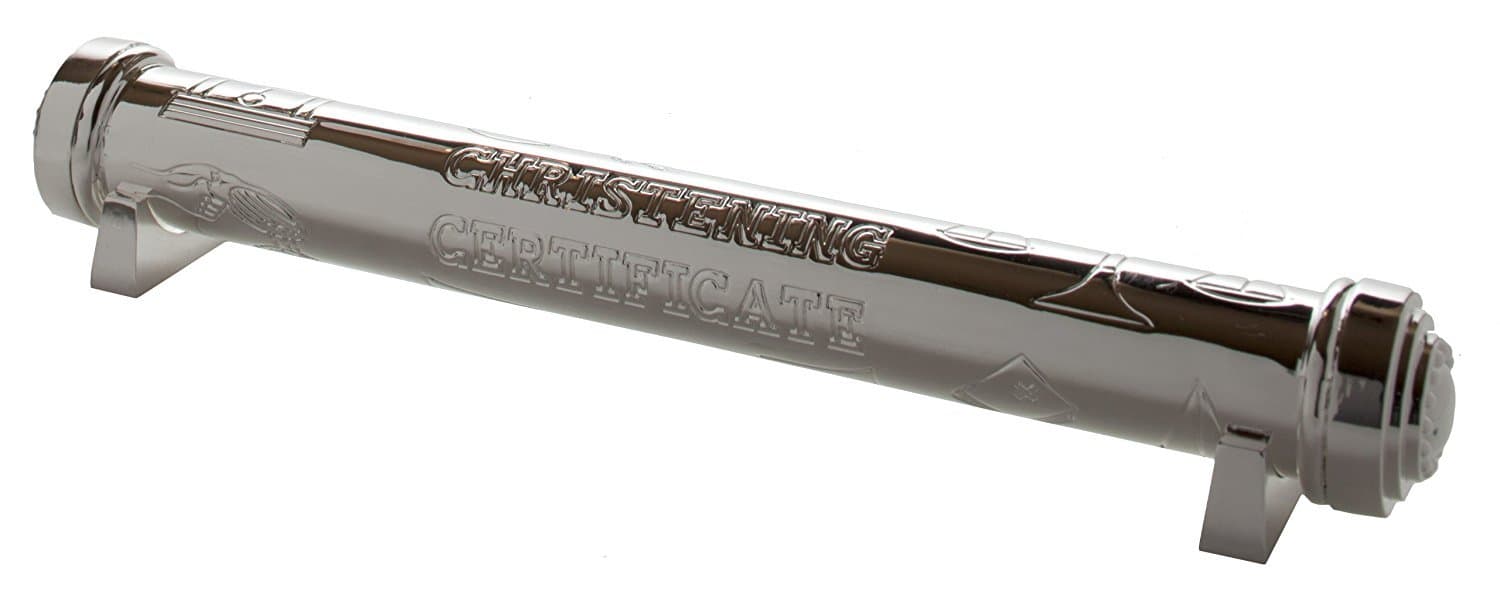 Silver Plated Christening Certificate Holder & Gift Box