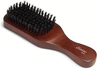 Diane Reinforced Boar Bristle Club Wave Brush for Men and Barbers – Medium Bristles for Thick and Curly Hair – Use for Detangling, Smoothing, Wave Styles, Restore Shine and Texture