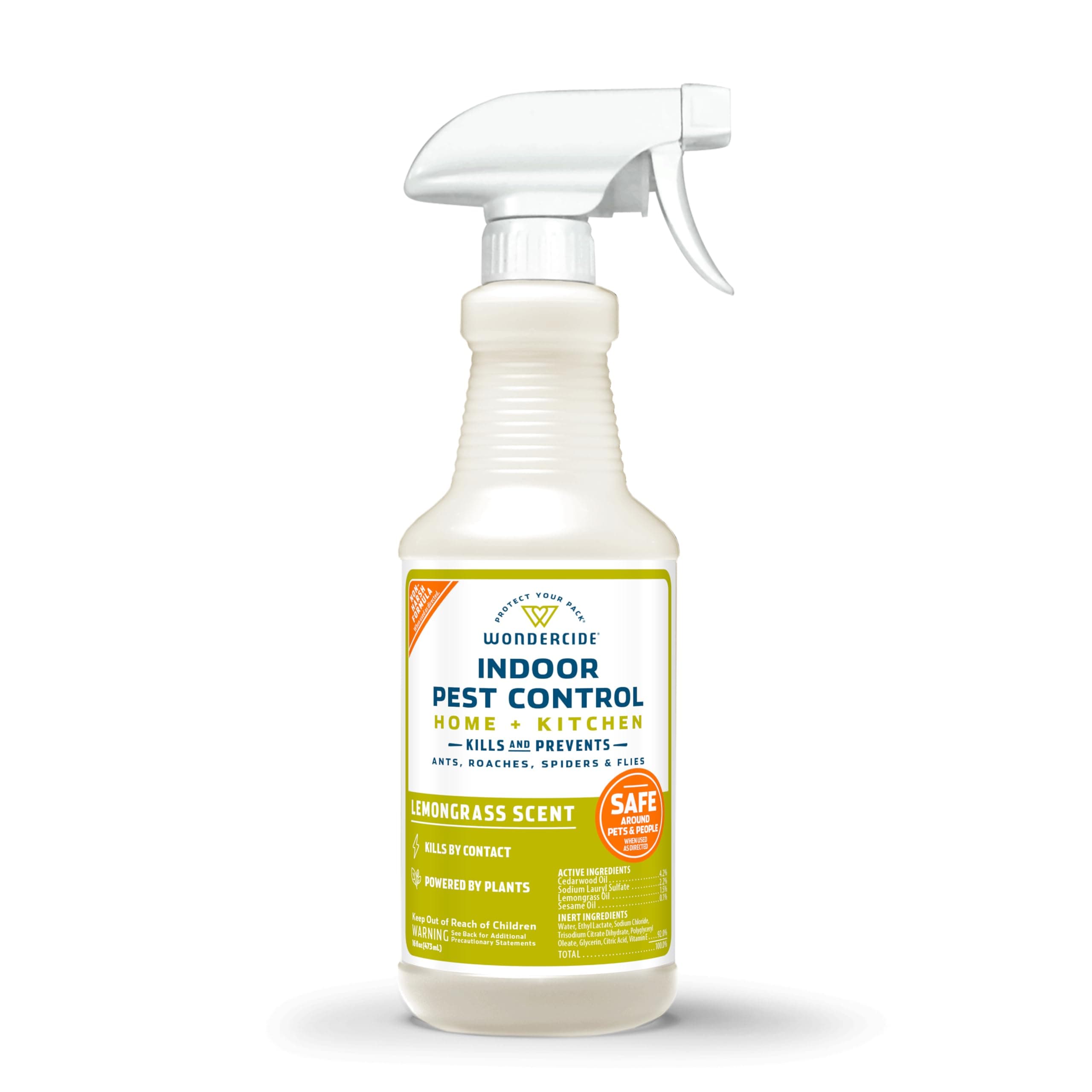 Wondercide - Indoor Pest Control Spray for Home and Kitchen - Ant, Roach, Spider, Fly, Flea, Bug Killer and Insect Repellent - with Natural Essential Oils - Pet and Family Safe — Lemongrass 16 oz