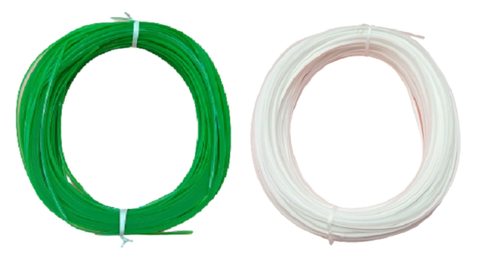 Udhayam® Plastic Broom Wire for Craft Work For Basket Making, Flower Vases Making, Chair Making, Mobile Holder Making Leaf Green And Milk White Color (Pack of 2)