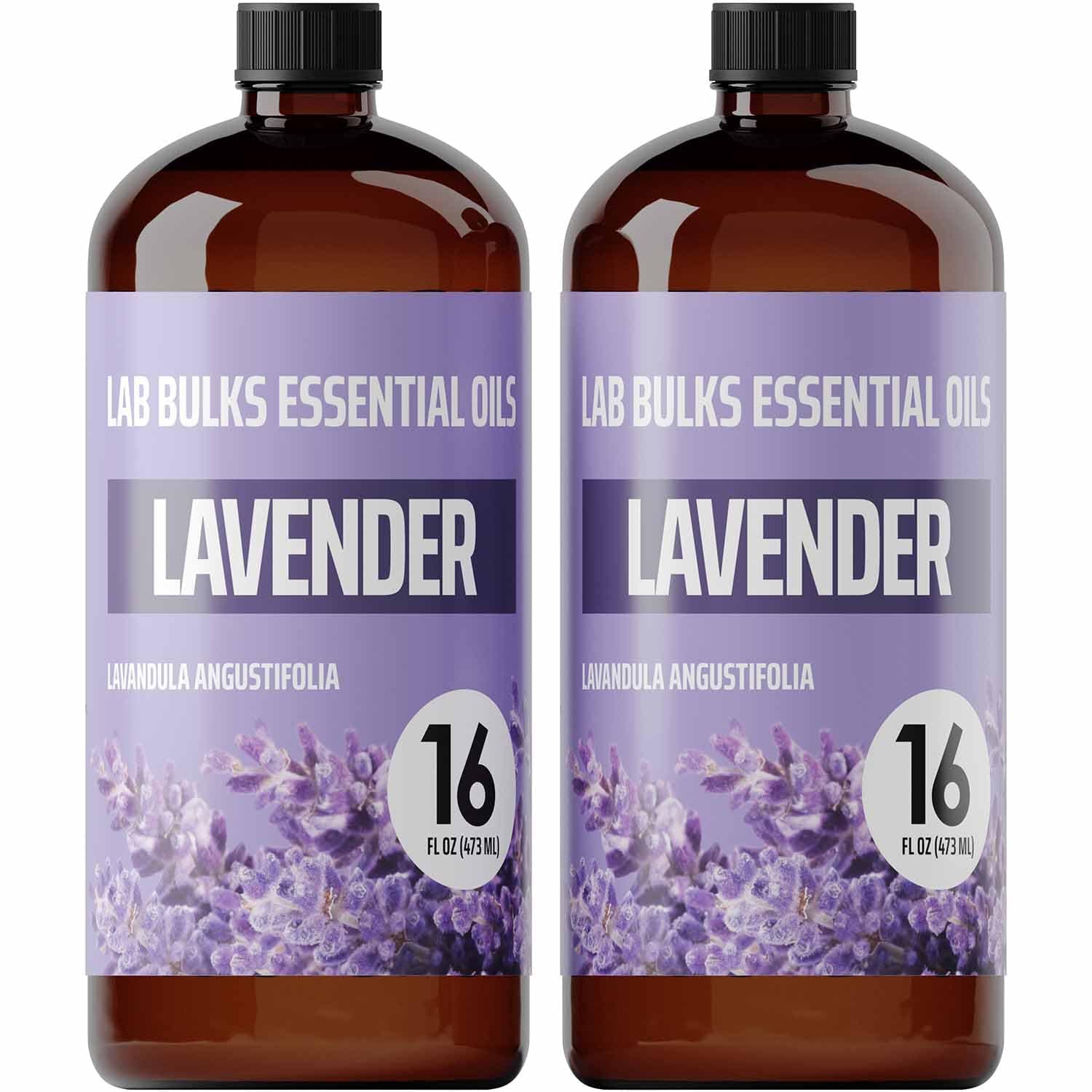 Lab Bulks Essential Oil (2-Pack) Lavender Essential Oil for Diffusers, Candles, Hair, Spray, Home – 16 oz Bulk