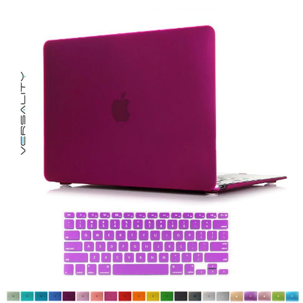 Versality Hard Case Cover for MacBook Air 11" (Model: A1465 / A1370) and Matching Keyboard Cover in Plum Matte