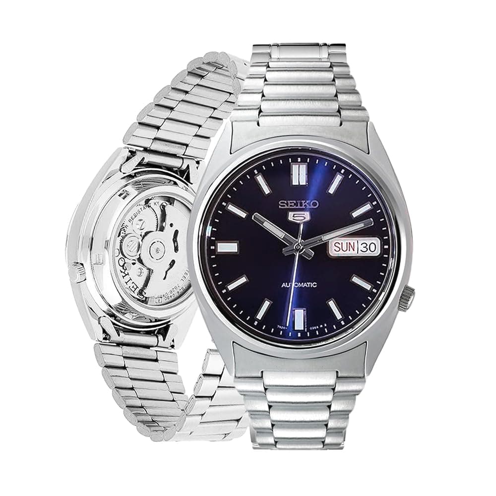 SEIKO Automatic Watch for Men 5-7S Collection - with Day/Date Calendar, Luminous Hands, Stainless Steel Case & Bracelet
