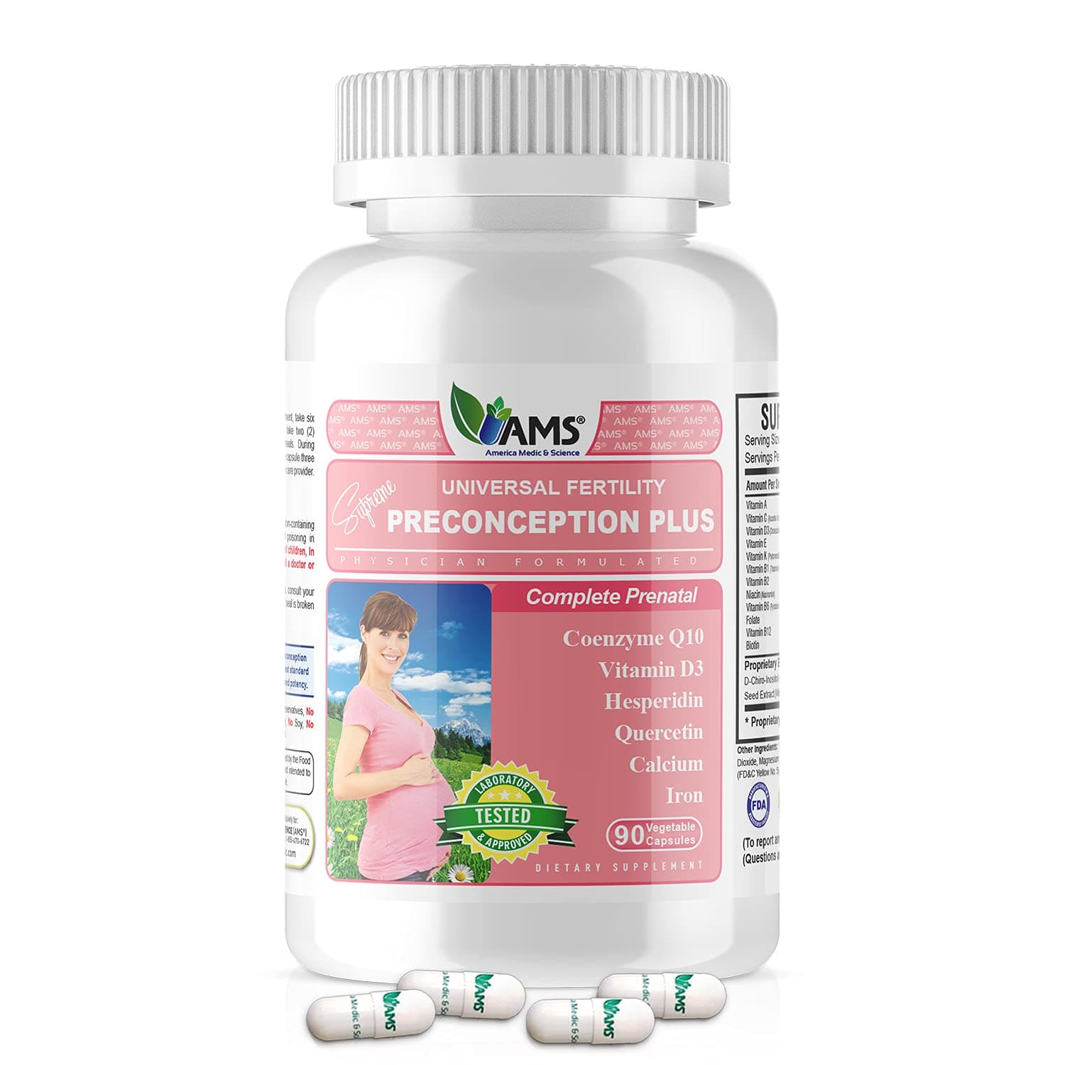 Preconception Plus (90 Capsules) Conception and Fertility Supplement | Physician Formulated Pills to Support Conception | Prenatal Vitamins Best for Women Trying to Conceive