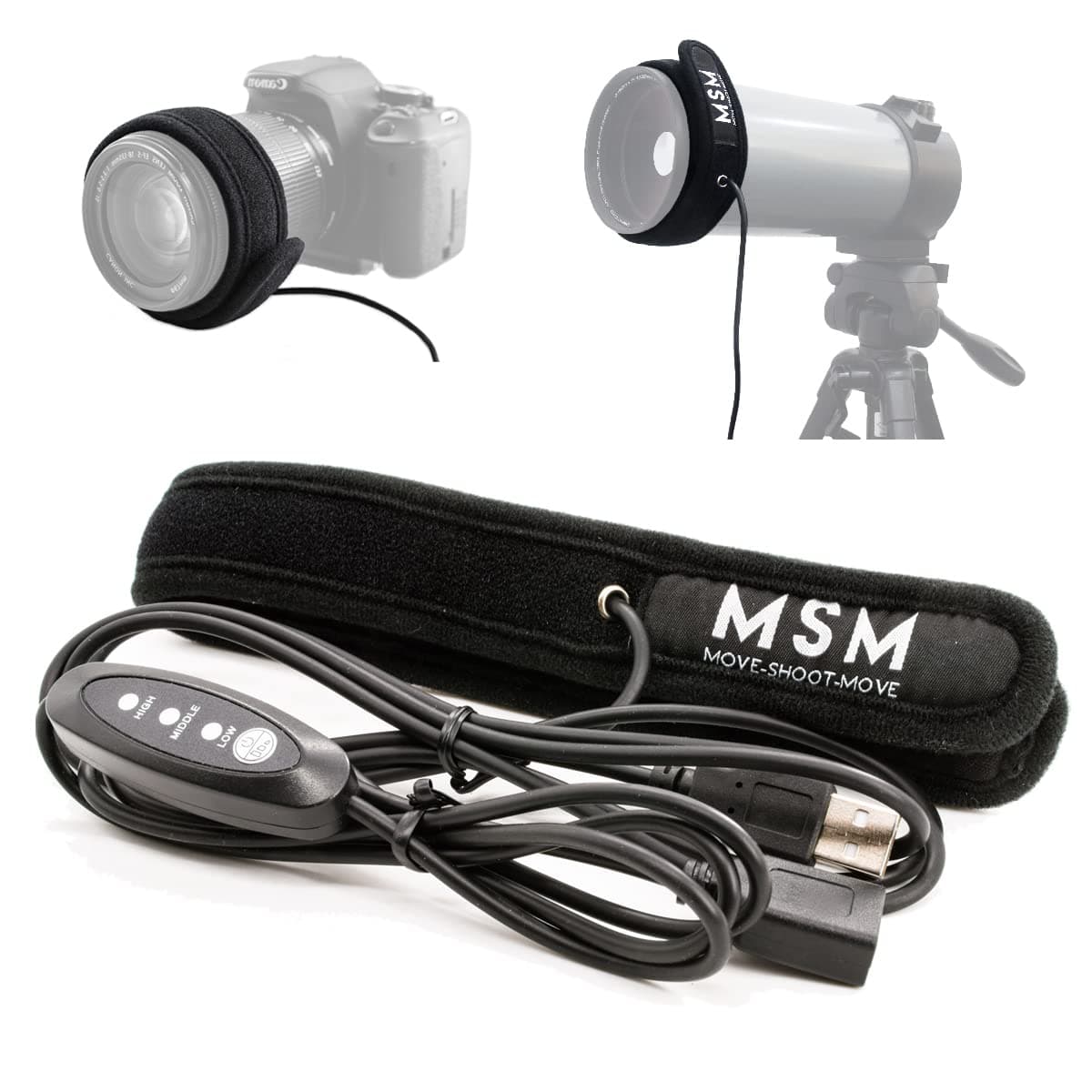 Lens Warmer with Cold Flexible Cable Down to -25, Dew Heater Preventing Lens from Fogging and Condensation for Astrophotography, Lens Heater Compatible with Telescopes and Camera in 4.26" Diameter