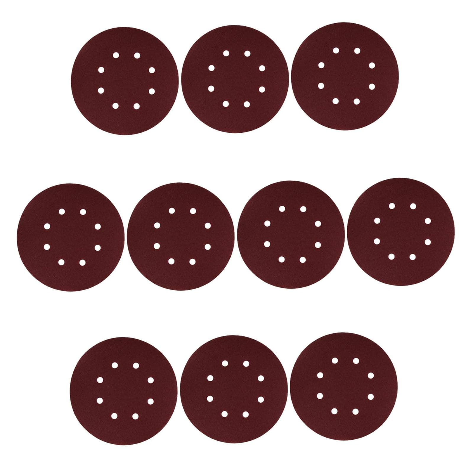 Auniwaig 10PCS 7 Inch 8 Hole Hook and Loop Sanding Discs 80 Grits, Aluminum Oxide Round Flocking Sandpaper for Random Orbit Sander Polishing Accessories, Sanding Tools