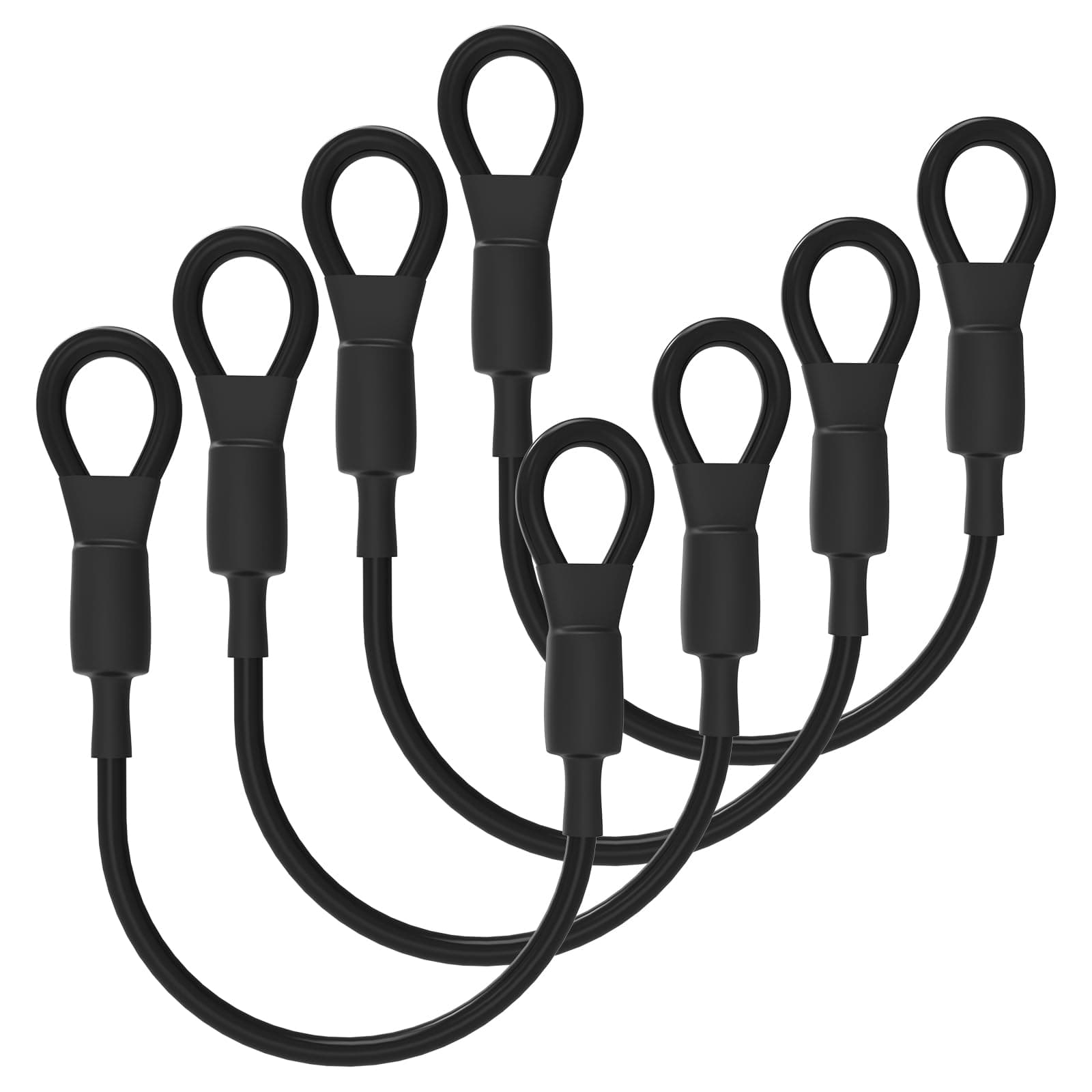 SDTC Tech 4-Pack Heavy Duty Loop End Cable Braided Stainless Steel PVC Coated Safety Wire Rope for Outdoor Travel Home Hanging Transport, 5mm Thickness 12 Inch Length 200lb Tensile Force