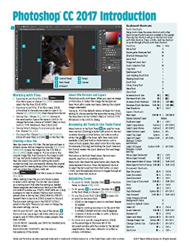 Adobe Photoshop CC 2017 Introduction Quick Reference Guide (4-page Cheat Sheet of Instructions, Tips & Shortcuts - Laminated Card)