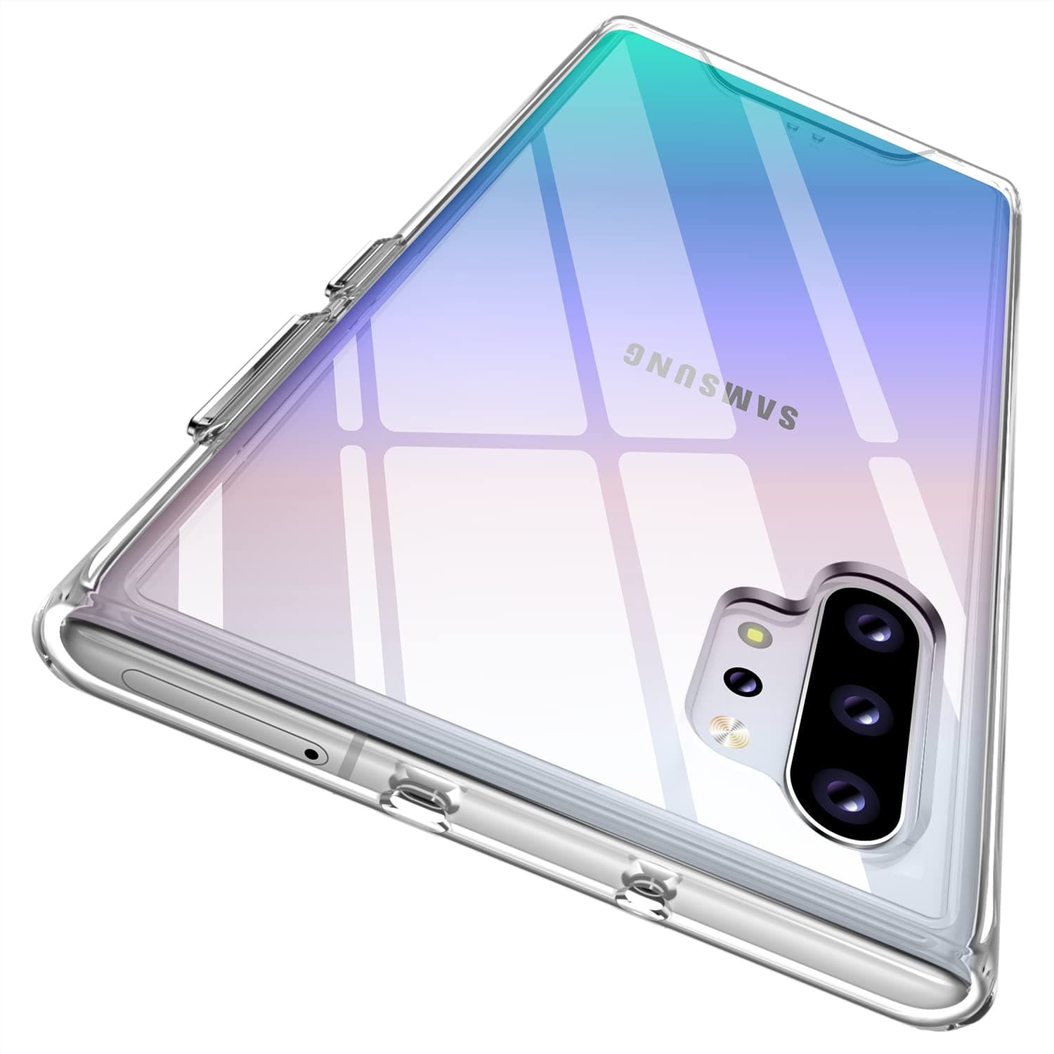 Rayboen Case for Samsung Galaxy Note 10 Plus 5G(Not for Note10), Crystal Clear Designed Hard PC Back Soft TPU Frame Shockproof Protective Slim Fit Durable Phone Cover for Galaxy Note 10+ Plus