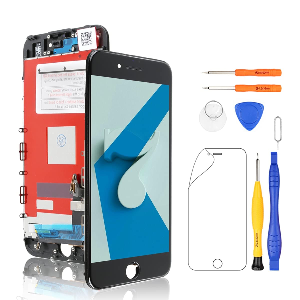 Yodoit for iPhone 7 LCD Display and Digitizer Assembly Glass Touch Screen Replacement with Frame + Repair Tool Kit (4.7 inches Black)