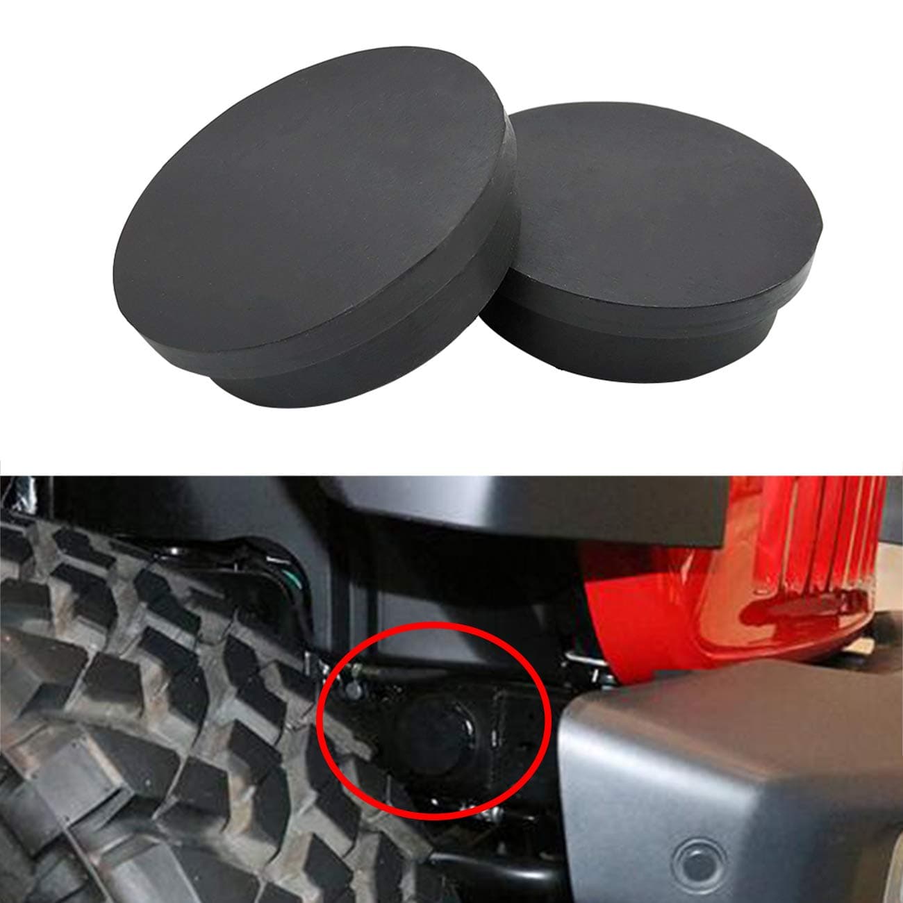 BBUP 2Pcs Front Girder Tube Plug Keep Out Mud Fit for 2018 2019 Jeep Wrangler JL JLU Frame Tube Hole Chassis Plugs