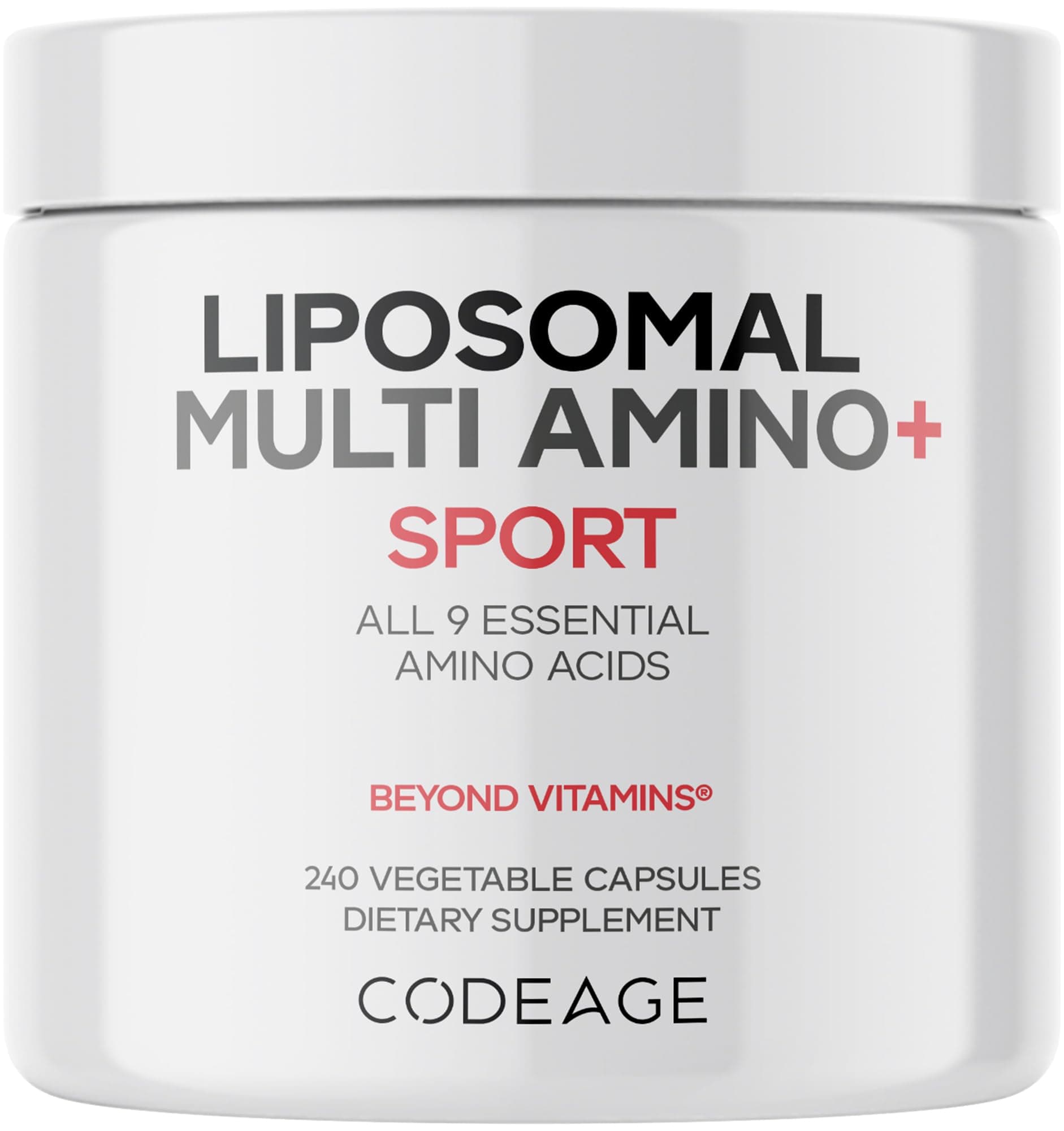Codeage Multi Amino+ BCAA & EAA Supplement, All 9 Essential Amino Acids, Free-Form Branched-Chain Amino Acid Pills, Sport Supplement, Pre & Post Workout, Liposomal Delivery, Vegan, 240 Capsules