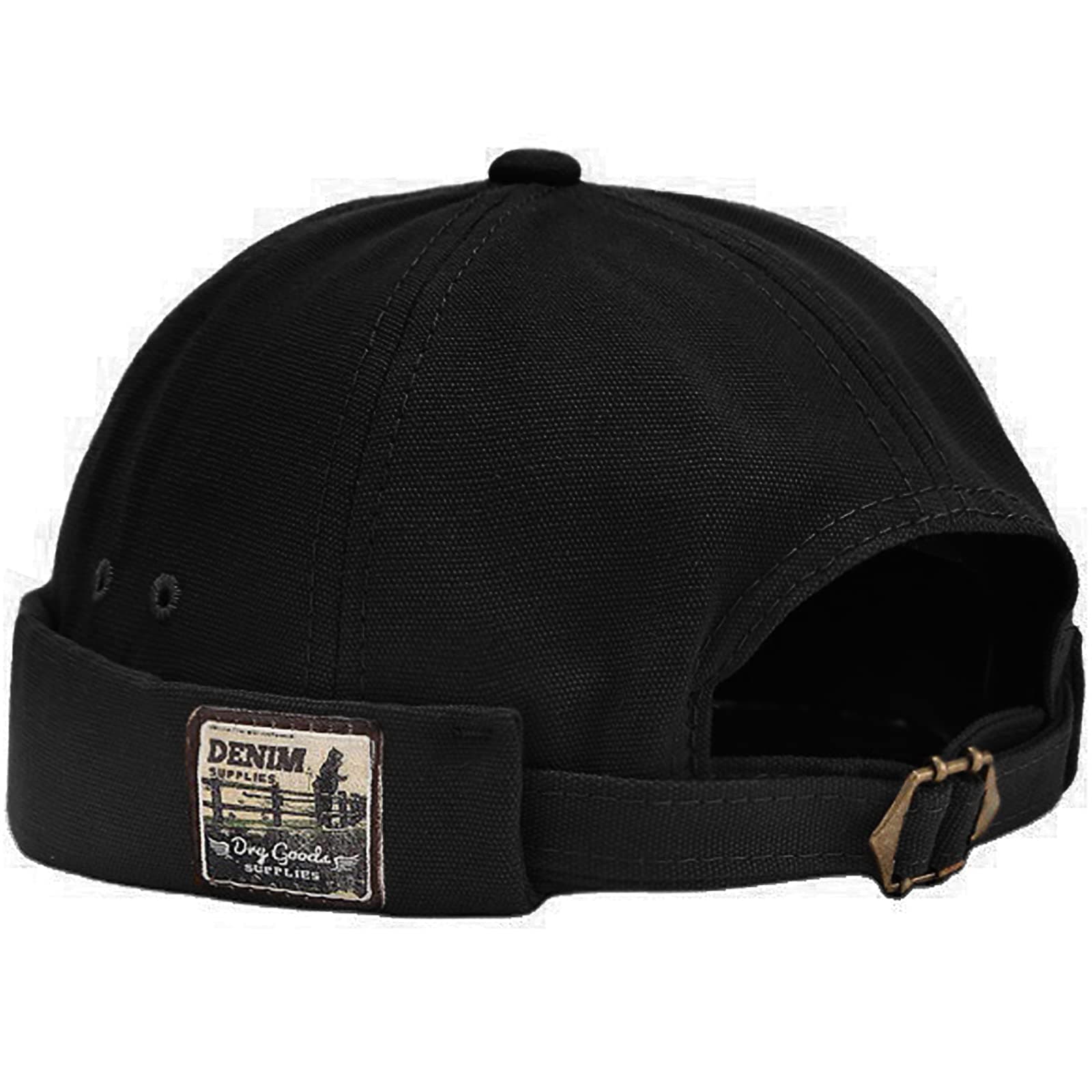 Mens Docker Cap Brimless Hats Skullcap Worker Sailor Cap Rolled Cuff Retro Beanie Hat