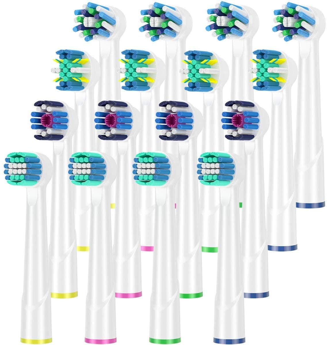 ITECHNIK Replacement Heads Compatible with Oral B Braun, Includes 4 PC Clean, 4 Floss Clean, 4 Cross Clean & 4 White Clean from ITECHNIK (White)